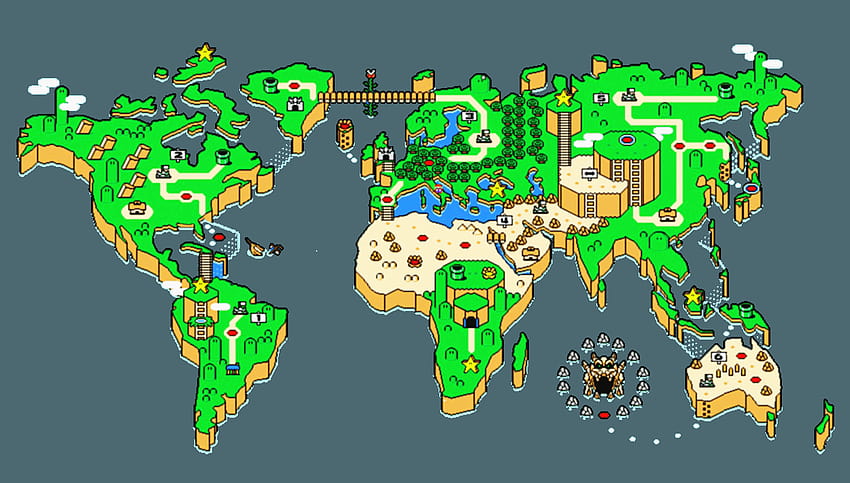 Mario World Map icon by SlamItIcon, super mario world map HD wallpaper