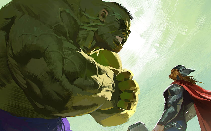 Thor Vs Hulk Artwork, thor hulk HD wallpaper