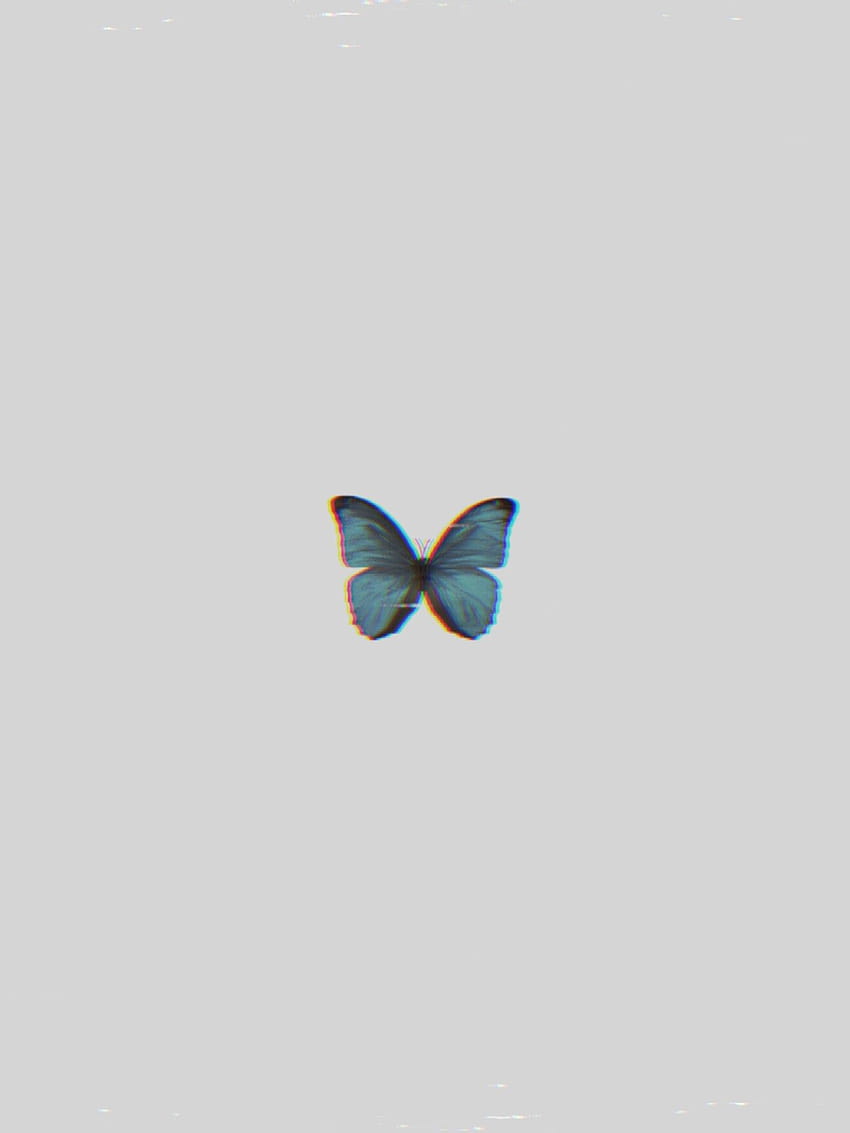 Естетична синя пеперуда Emoji, сладка естетика на пеперуда HD тапет за телефон