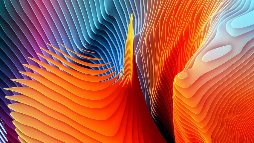 Mac OS High Sierra スパイラル シング、オレンジ スパイラル ウルトラ 高画質の壁紙