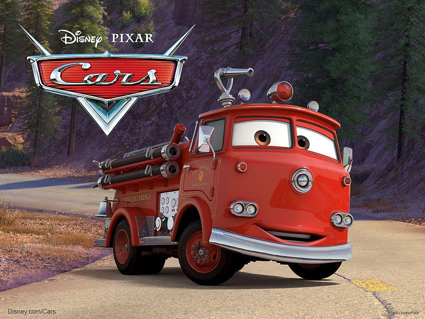 Red the Fire Engine aus Pixar Cars Zeichentrickfilm, Feuerwehrautos HD-Hintergrundbild
