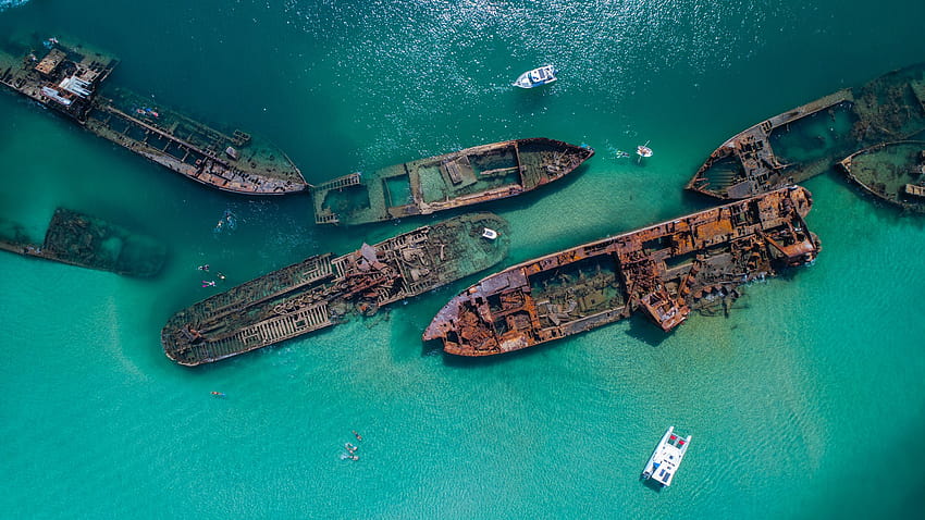 15 от подводни корабокрушения, изоставена лодка HD тапет