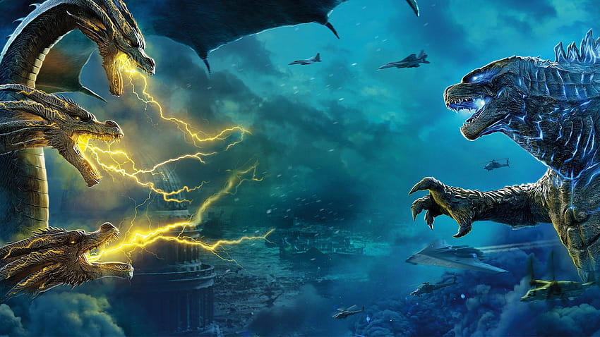 King Ghidorah vs. Godzilla Godzilla: King of the Monsters ก็อตซิลล่าในตำนาน วอลล์เปเปอร์ HD