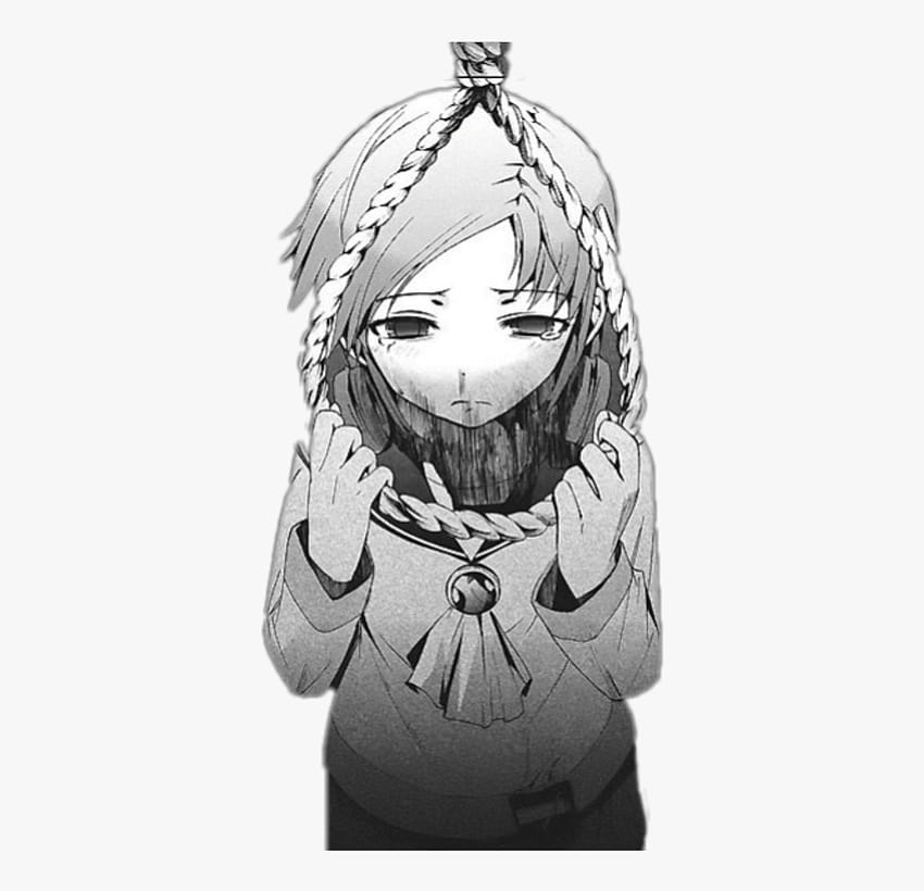 Depression, sadness, pain. Sad anime girl crying. 3321875 Vector