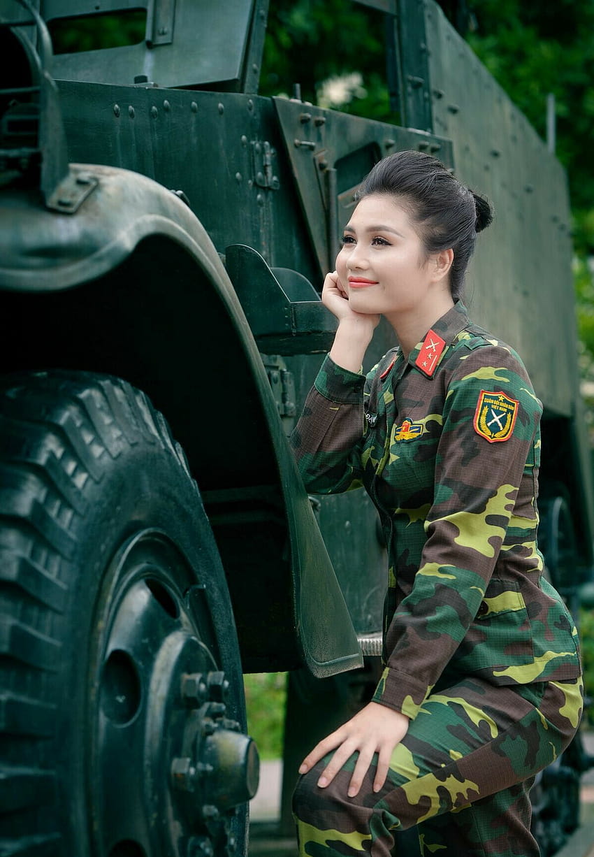 Vietnamese, army girls HD phone wallpaper