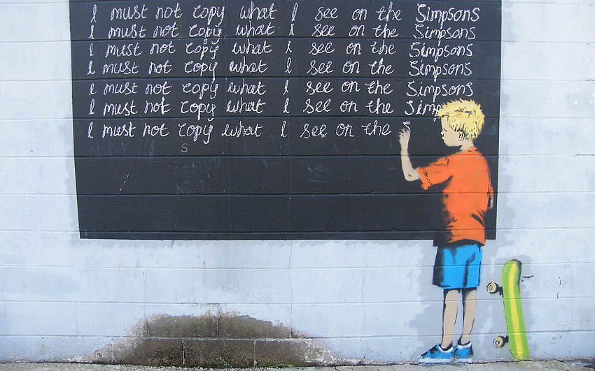 Banksy, Simpsons, 거리 예술 banksy HD 월페이퍼