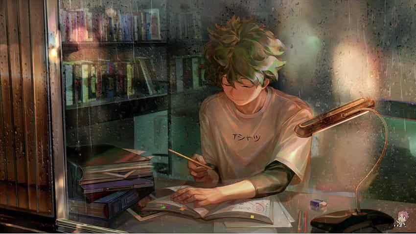 Tobor & Tohru on Studying // Anime, anime study Fond d'écran HD