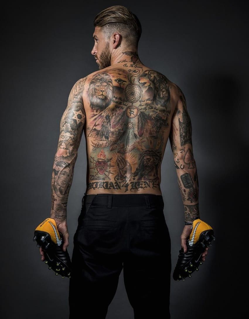 Das Tattoo von Sergio Ramos HD-Handy-Hintergrundbild