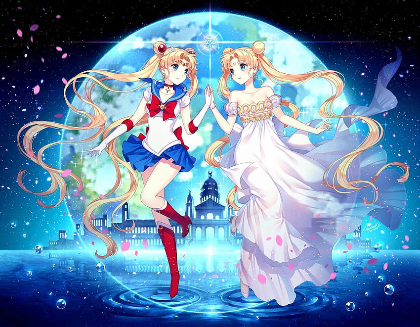 Ästhetischer Laptop von Sailor Moon HD-Hintergrundbild