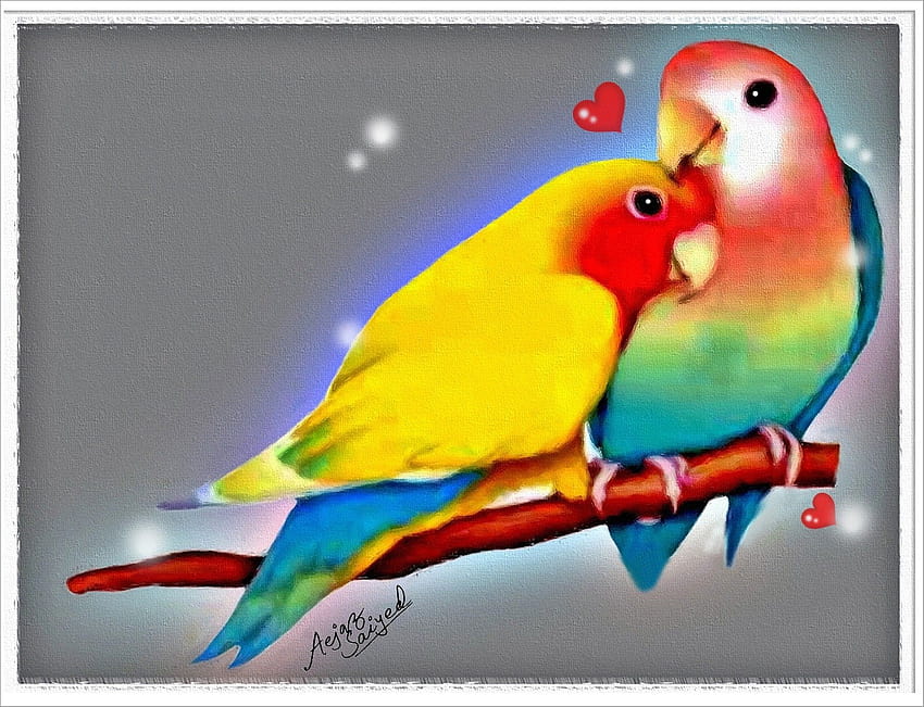 5 Lovebirds, love birds anime HD wallpaper