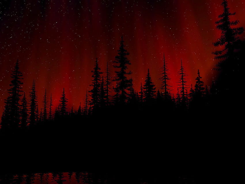 Northern Lights Computer , Backgrounds, black and red aesthetic computer HD wallpaper