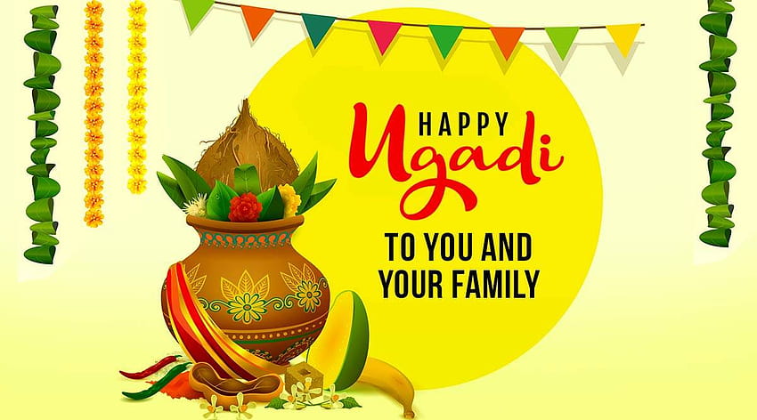 Happy Ugadi 2019 Wishes, Quotes, Status, Messages, SMS, Pics, and Greetings วอลล์เปเปอร์ HD
