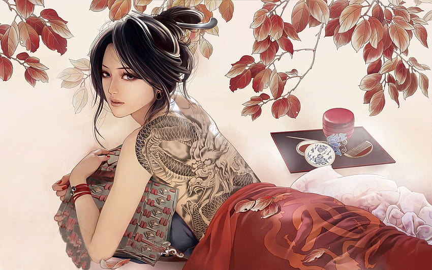 Japanese Yakuza Female Art HD wallpaper