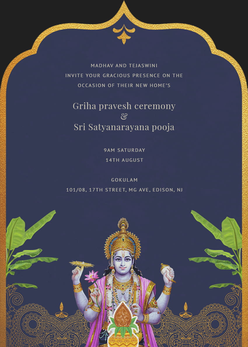 7 Satyanarayan Puja Einladung Blanko-Karte, Satyanarayan Puja HD-Handy-Hintergrundbild