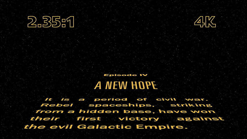 Star Wars: A New Hope Opening Crawl w [2.35:1], gwiezdne wojny w tle nadziei Tapeta HD