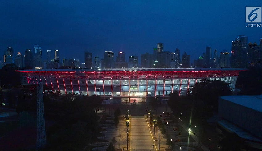 FOTO: Megah, Ini Stadion GBK yang Bermandikan Cahaya Lampu, gelora bung karno HD wallpaper