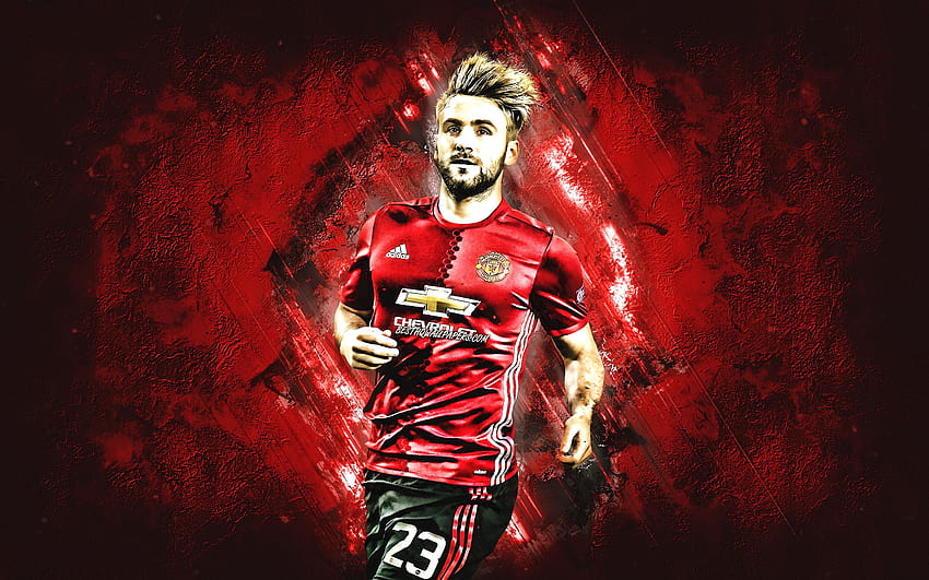 Luke Shaw, Manchester United FC, English football player, left back, portrait, red stone background, football, Premier League, England with resolution 2880x1800. High Quality, luke shaw 2021 HD wallpaper