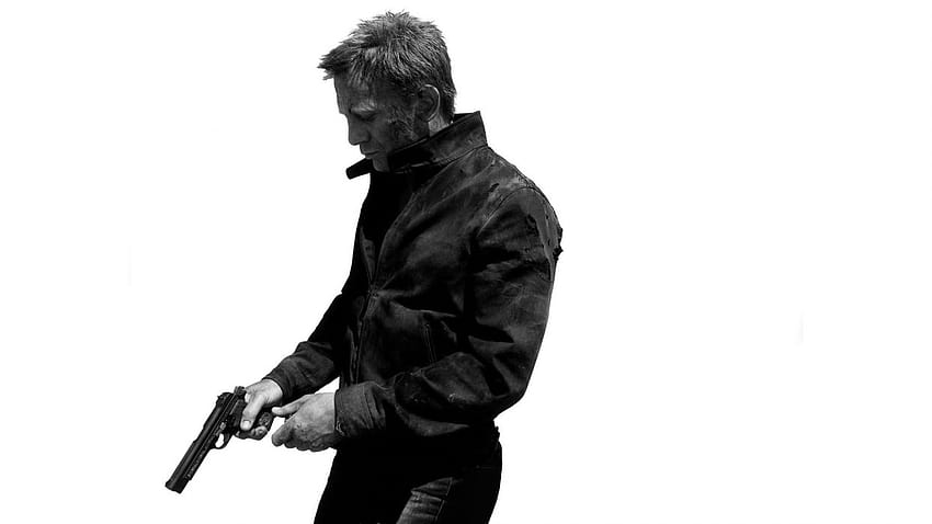James Bond 007 Skyfall White Handgun BW Daniel Craig armas oscuras fondo de pantalla