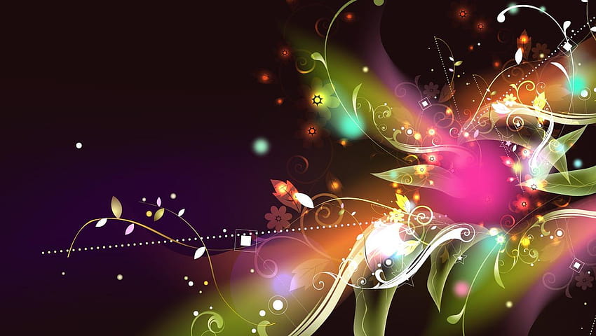 Cool abstract flower, colorful abstract graphic design HD wallpaper