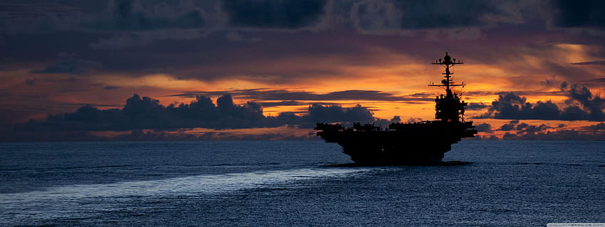Aircraft Carrier At Sunset Ultra Backgrounds for : Multi Display, Dual Monitor : Tablet : Smartphone HD wallpaper