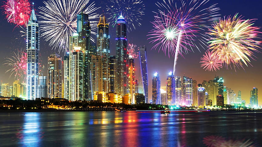 BAE, Dubai, güzel bir gece, liman bölgesi, dubai güzel şehir HD duvar kağıdı