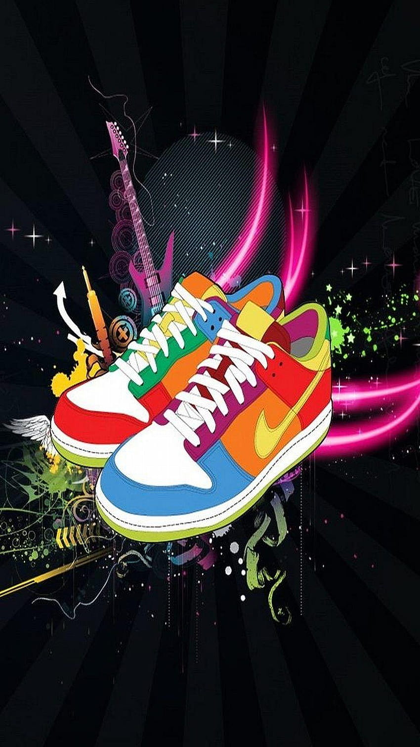 ↑↑TAP AND GET THE APP! Art Multicolored Nike Shoes Black Cool, nike tn HD phone wallpaper