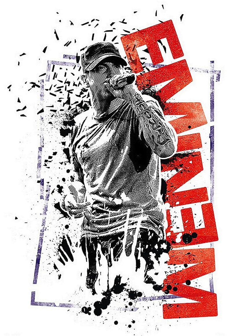 การจัดส่งโปสเตอร์ที่กำหนดเอง Nice ตกแต่งห้องนอน Retro Eminem Graffiti เพลงแฟชั่นสติ๊กเกอร์ติดผนังออกแบบโปสเตอร์วาด eminem วอลล์เปเปอร์โทรศัพท์ HD