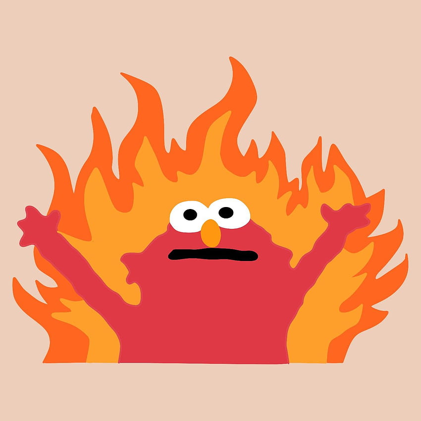 Elmo en llamas Meme por azizahcreates, elmo quema fondo de pantalla del teléfono