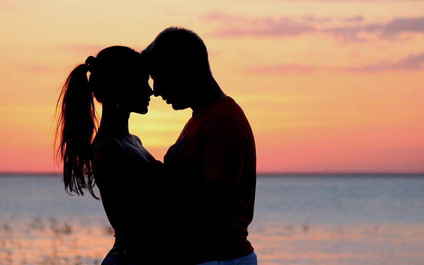 Romantisches heißes Paar Kuss Liebe gute Nacht, Leute küssen sich HD-Hintergrundbild