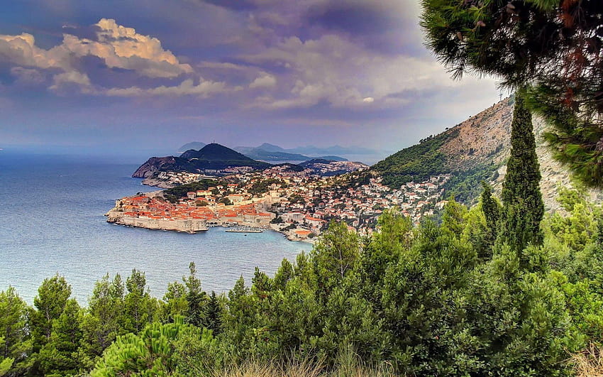 Hırvatistan Sahili Dubrovnik. HD duvar kağıdı