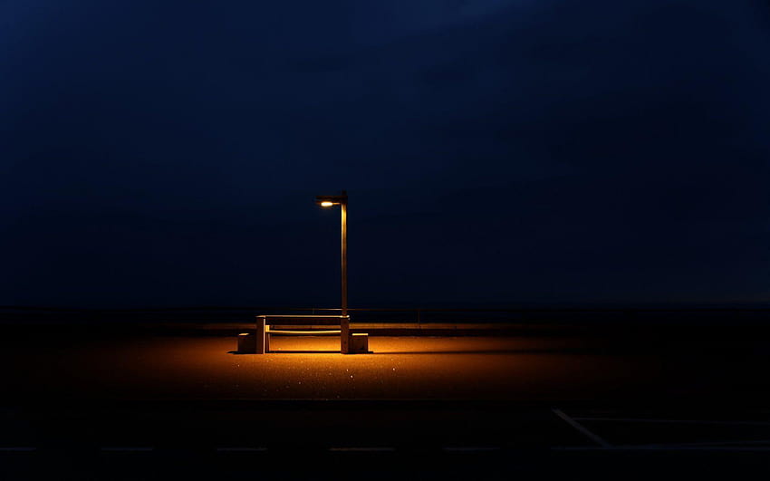 night bench light, a quiet place HD wallpaper