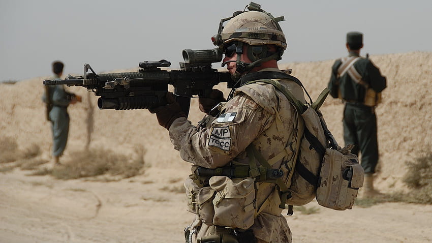 soldados, rifles, 5.56x45mm OTAN, STANAG, Elcan Optical Technologies, Ejército canadiense, Afganistán, militares, pistolas, rifle C7, lanzagranadas M203 ::, soldados de la OTAN fondo de pantalla
