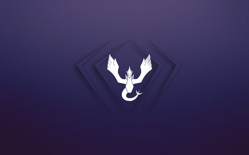 : illustration, minimalism, purple, logo, Pokemon Go, Team, pokemon dark lugia HD wallpaper