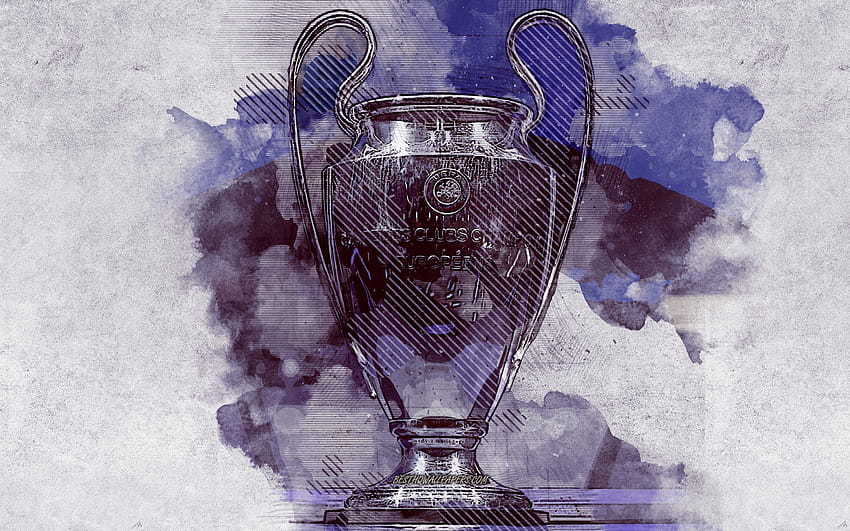Champions League Cup, ศิลปะแบบกรันจ์, ถ้วยรางวัลกีฬา, ศิลปะสร้างสรรค์, ฟุตบอล, ยุโรป, การแข่งขันฟุตบอล, European Champion Clubs Cup, UEFA Champions League ด้วยความละเอียด 2880x1800 คุณสูง วอลล์เปเปอร์ HD