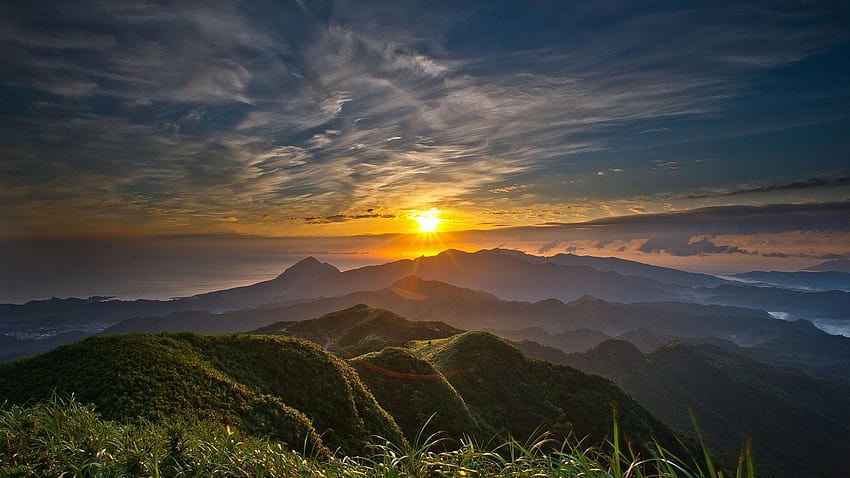 Morning, mountain, sunrise 1920x1200 , dieng HD wallpaper