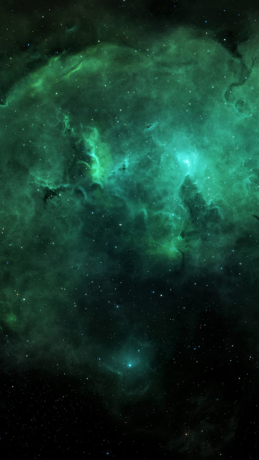 Green Space Nebula Phone、緑の星雲 HD電話の壁紙