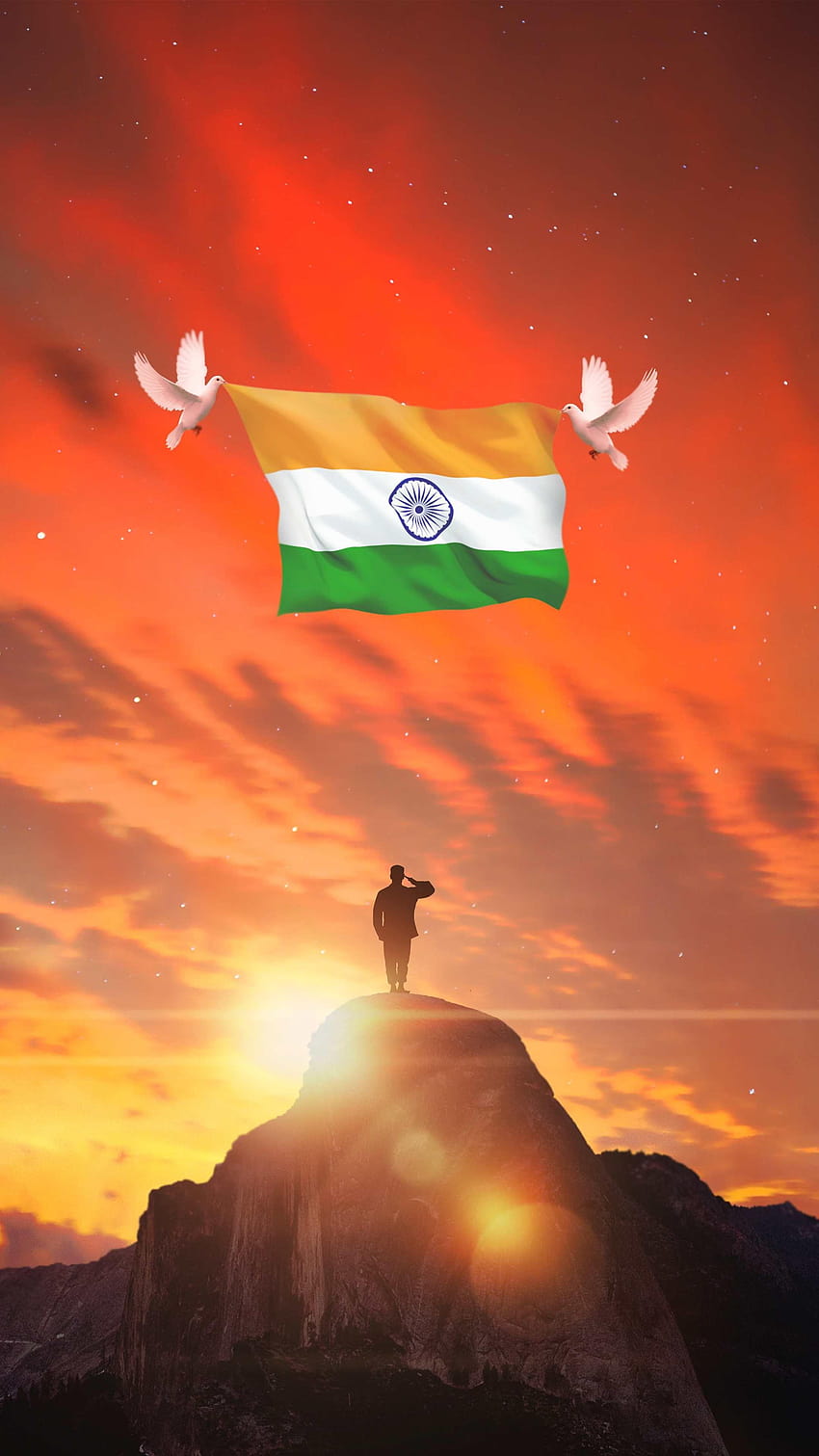 iPhone z okazji Dnia Republiki Indii, iPhone z indyjską flagą Tapeta na telefon HD