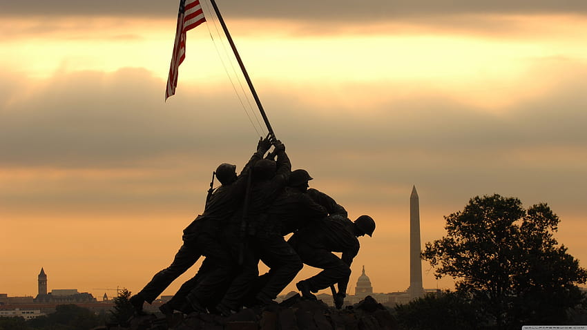 3 Flag Iwo Jima, raise us flag HD wallpaper