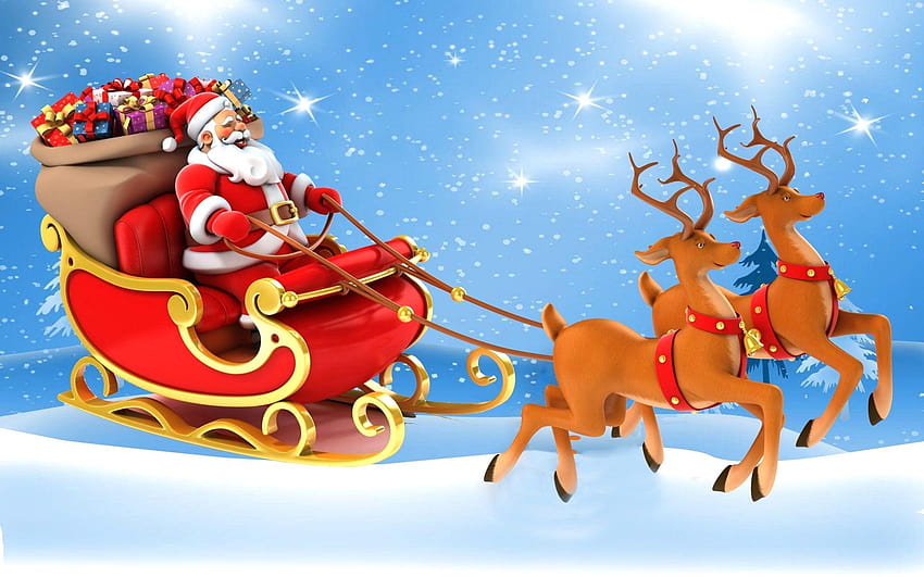 Christmas Reindeer Phone, sleigh HD wallpaper