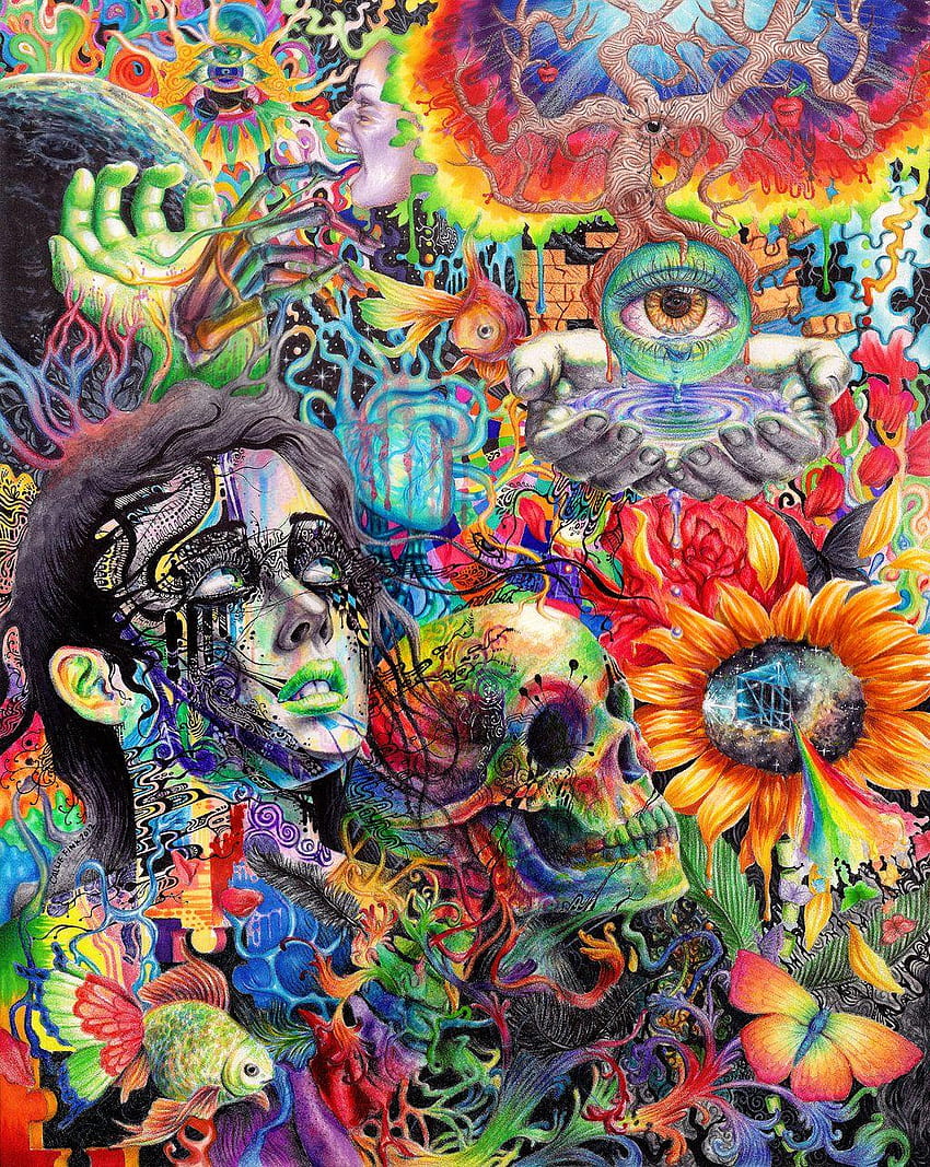 Tumblr Psychedelic Woman, hippie art tumblr HD phone wallpaper