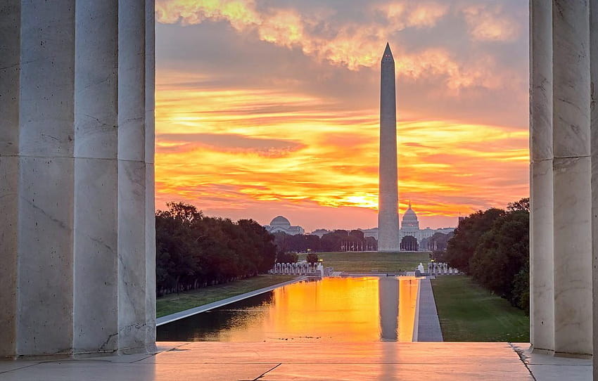 Washington, EUA, Capitólio, DC, The Lincoln Memorial, The, Washington monument papel de parede HD