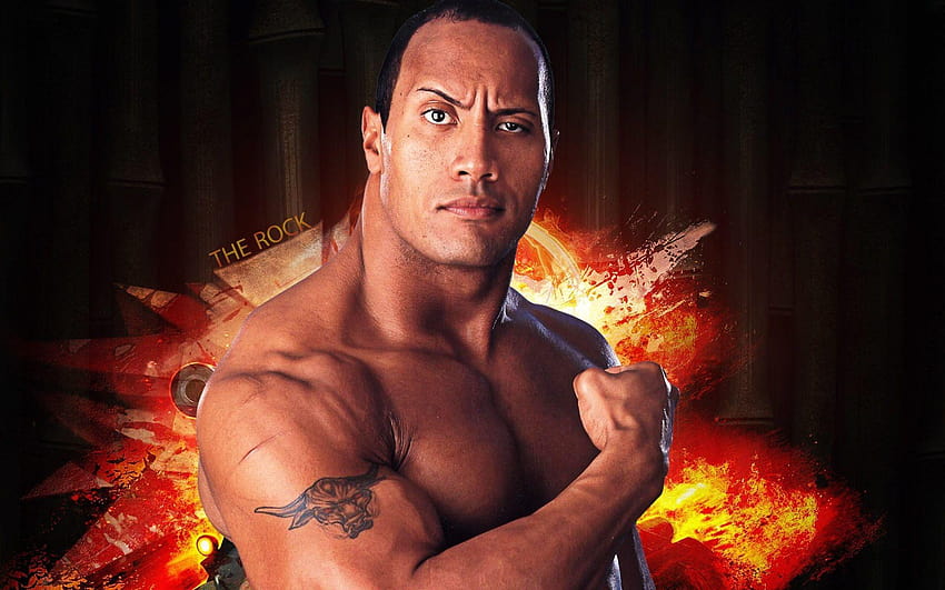 The Rock Showing Tattoo In Hand Wallpaper