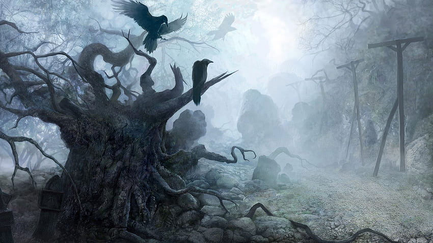 4 Dark Fantasy, gothic fantasy winter HD wallpaper