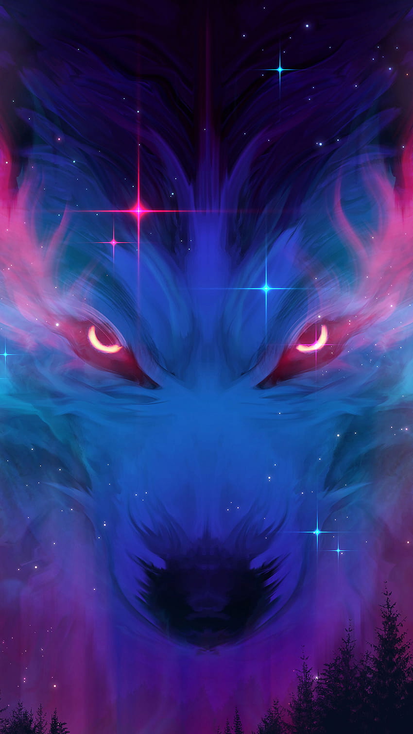 324844 Night, Wolf, Forest, Digital Art, Iphone 10,7,6s,6 , Backgrounds, and, flare wolf HD phone wallpaper