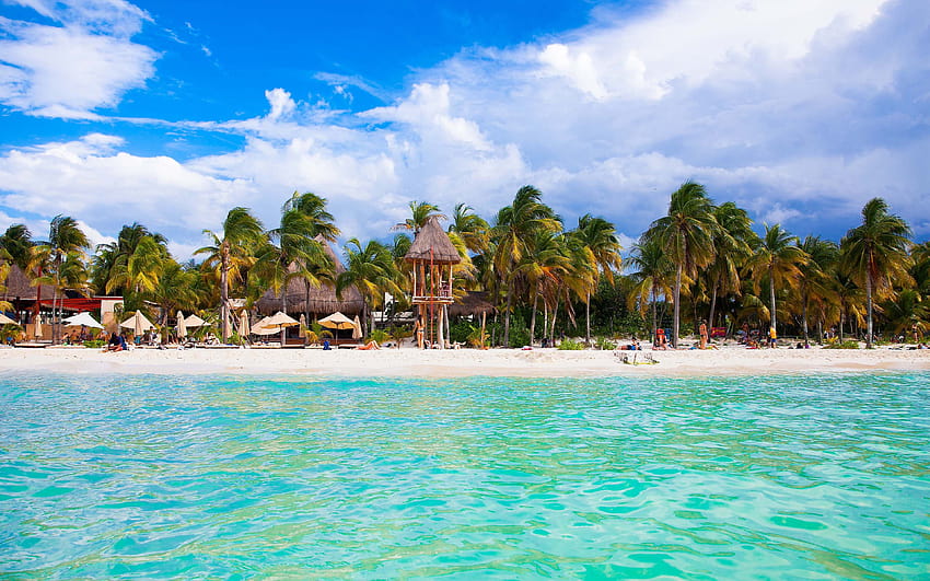 Cancun Beach Mexico A City On The Yucatan Peninsula That Borders The HD wallpaper