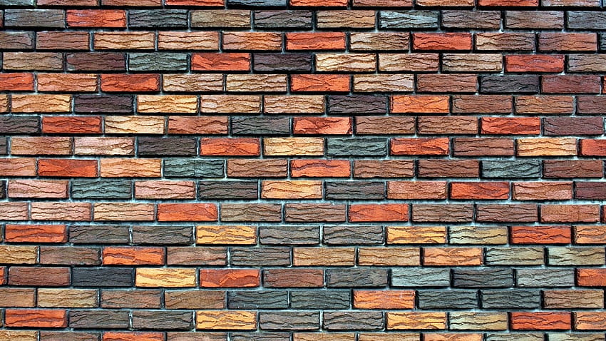 braune, schwarze und graue Ziegelwand, Brickwall HD-Hintergrundbild