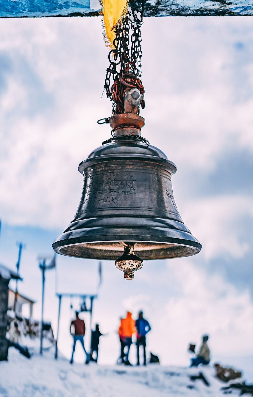 Old Bronze Bells Indian Temple Green Background Hindu Temple Bell Stock  Photo by subinsailendrangmailcom 384426012