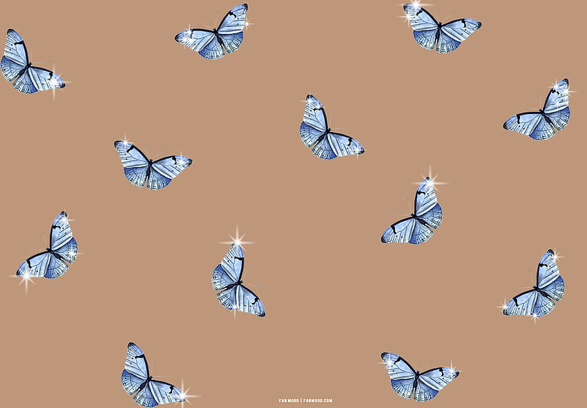 25 Brown Aesthetic per Laptop : Sparkle Blue Butterfly 1, farfalla estetica per computer Sfondo HD