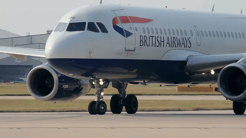 british airways airbus a319 plane positions on runway for take off HD wallpaper
