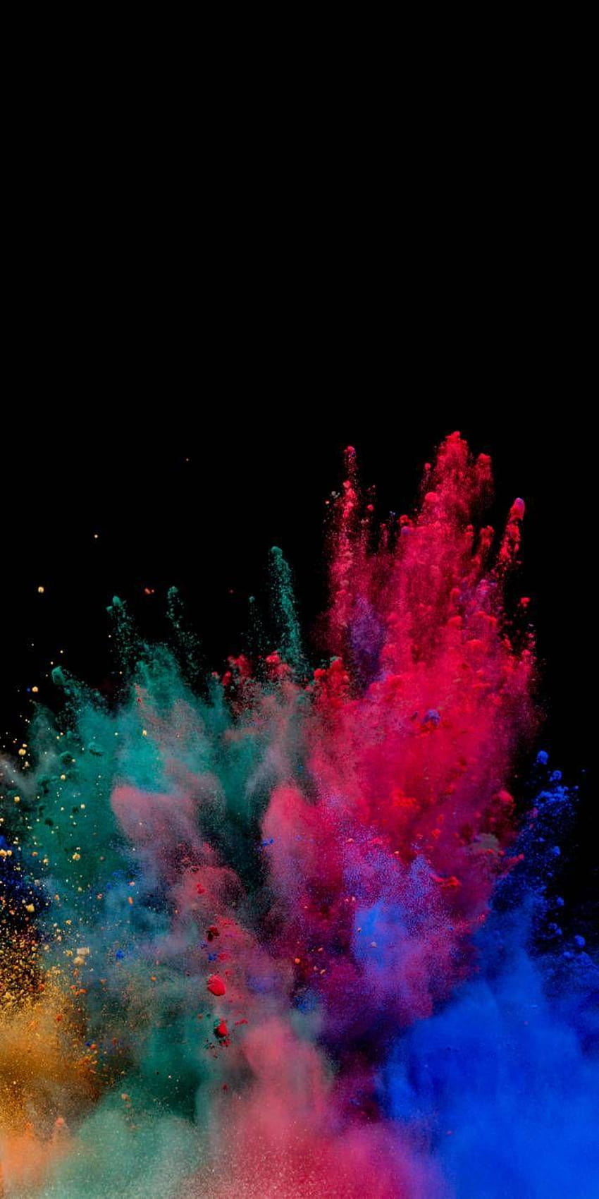 Color Bomb in 2020, rainbow smoke dark phone HD phone wallpaper